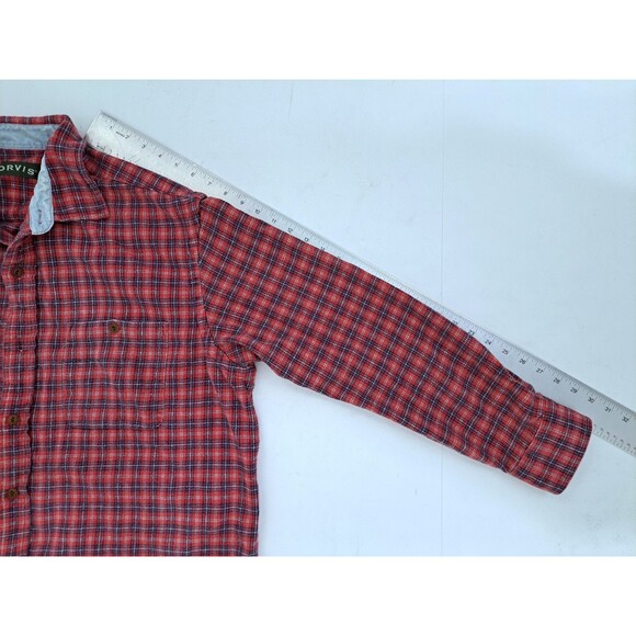 Orvis Plaid Flannel Shirt Men's XL Red Gray Lumberjack Heavyweight Check Striped - Picture 11 of 11